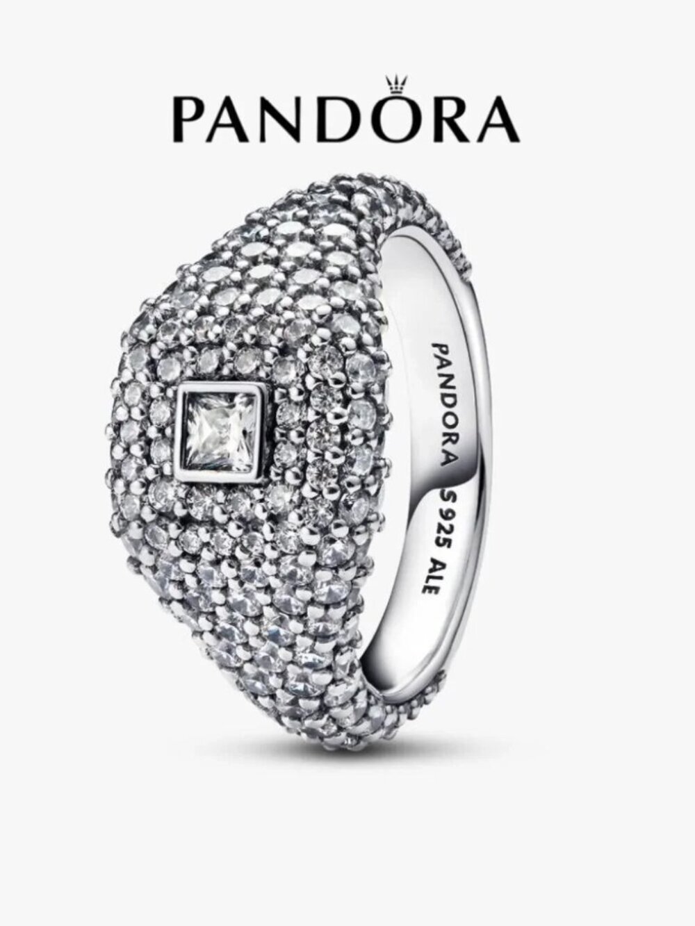 Pandora Pavé Square Cocktail Ring